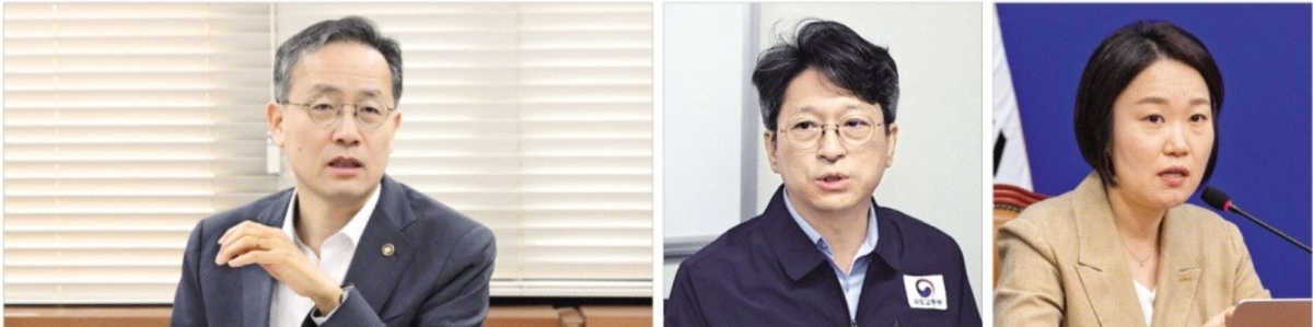이재명 대통령이 30일 신임 부총리 겸 재정경제부 장관 후보자로 지명한 이형일(왼쪽) 재경부 1차관, 신임 국토교통부 장관 후보자로 지명한 홍지선(가운데) 국토부 2차관, 중소벤처기업부 장관 후보자로 지명한 이소영(오른쪽) 더불어민주당 의원. 서울신문 DB·연합뉴스