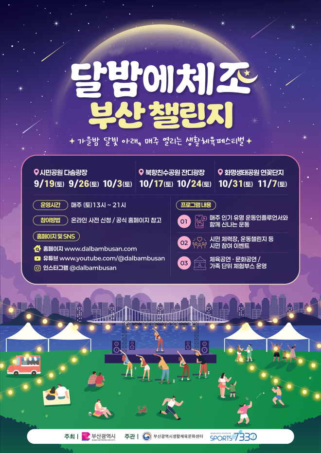 부산 특화형 생활체육 프로그램 ‘달밤에체조 부산 챌린지’ 19일부터 운영