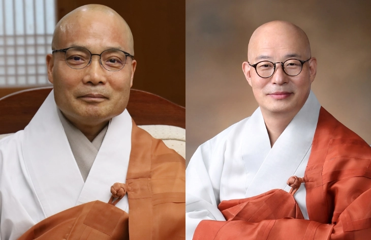 왼쪽부터 경우스님, 진우스님.