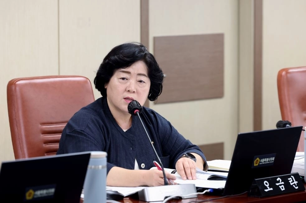 제339회 임시회 문화본부 업무보고에서 질의하는 오금란 의원. 서울시의회 제공