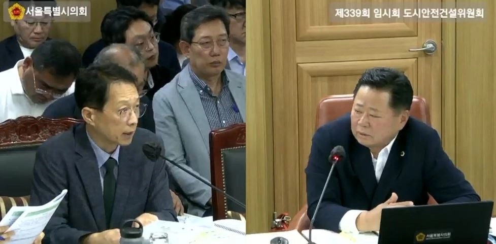 지난 3일 열린 제339회 임시회 물순환안전국 업무보고에서 질의하는 김병진 의원. 서울시의회 제공