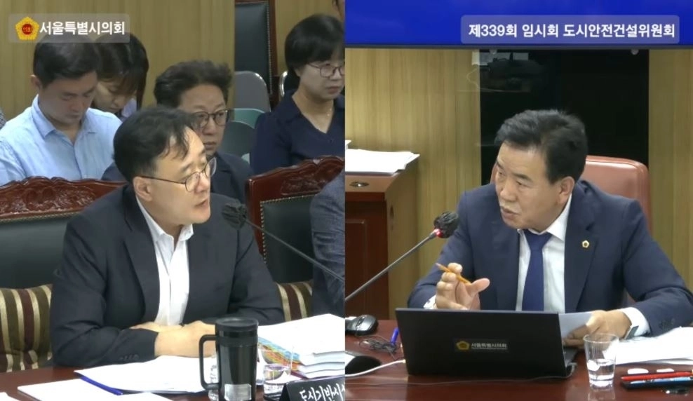 지난 4일 제339회 임시회 도시안전건설위원회 도시기반시설본부 업무보고에서 질의하는 이동화 의원. 서울시의회 제공