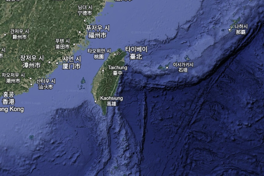 대만 주변 해역. 구글 어스 캡처