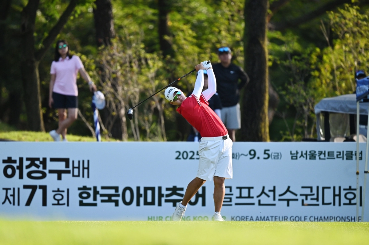 작년 허정구배 제71회 한국아마추어골프선수권대회 우승자 김민수의 경기 모습. 대한골프협회 제공.