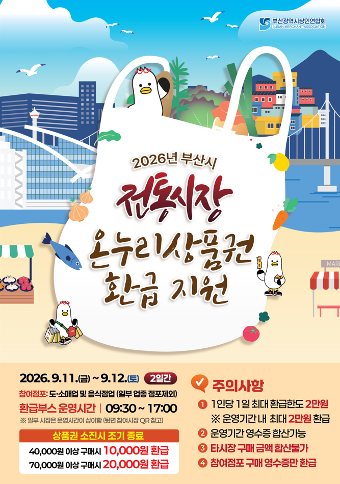 전통시장 소비 진작 환급 지원사업. 부산시 제공