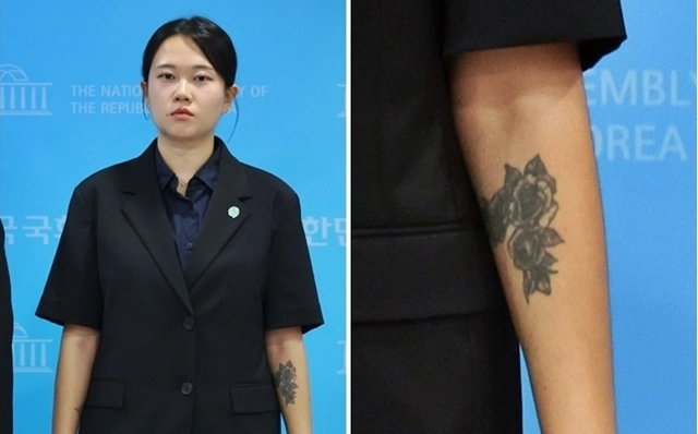 김진서 기본소득당 부대변인이 7일 여의도 국회 소통관에서 기본소득당 재정 및 인사 운영 관련 의혹에 대한 반박 기자회견을 마친 뒤 기자들의 질문에 답하고 있다. 2026.9.7 뉴시스