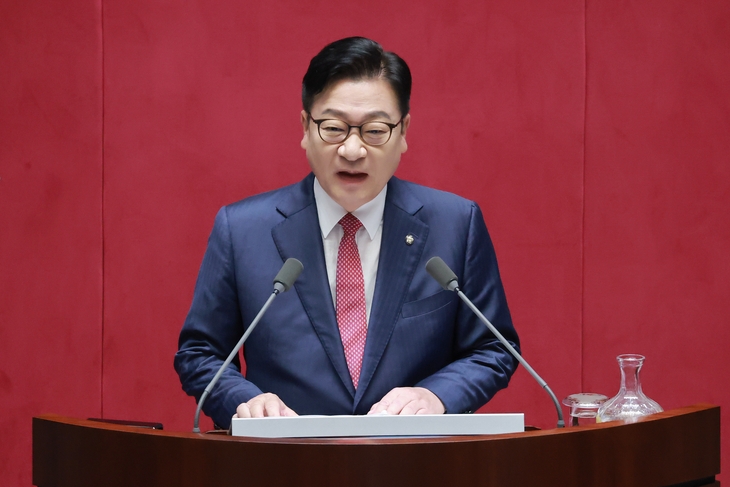 국민의힘 정점식 원내대표가 8일 국회에서 열린 정기국회 제4차 본회의에서 교섭단체 대표 연설을 하고 있다. 2026.9.8 연합뉴스