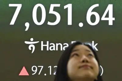 코스피, 33거래일 만에 7000 돌파 마감