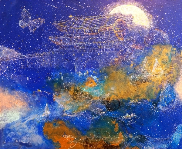 Ocean of dreams and memories no.3 Acrylic on canvas 2026