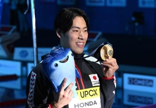 2024 세계수영선수권대회 남자 접영 200m 금메달리스트 혼다 도모루. AFP 뉴스1