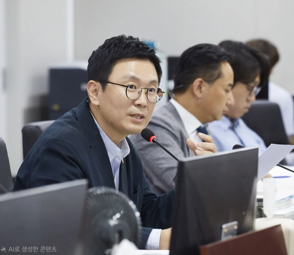 ▲ 지난 9일 열린 사회혁신경제국 2026년 제2회 추가경정예산안 심사에서 질의하는 송연섭 의원(사진=경기도의회)