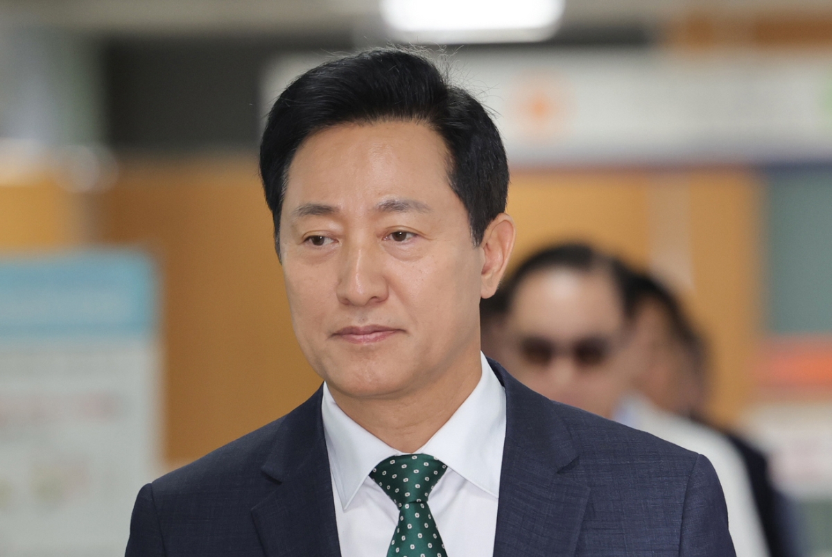 공판 출석하는 오세훈 서울시장