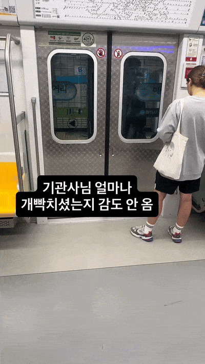 지하철 열차에 탑승하지 못한 한 남성이 스크린도어가 닫히는 것을 막으며 열차 운행을 지연시키는 모습이 포착됐다. 인스타그램(@koreailsang) 갈무리