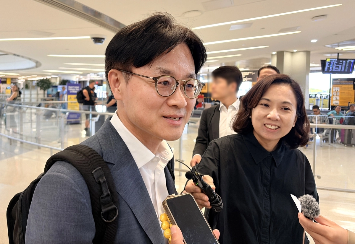 미국 도착한 김정관 산업장관