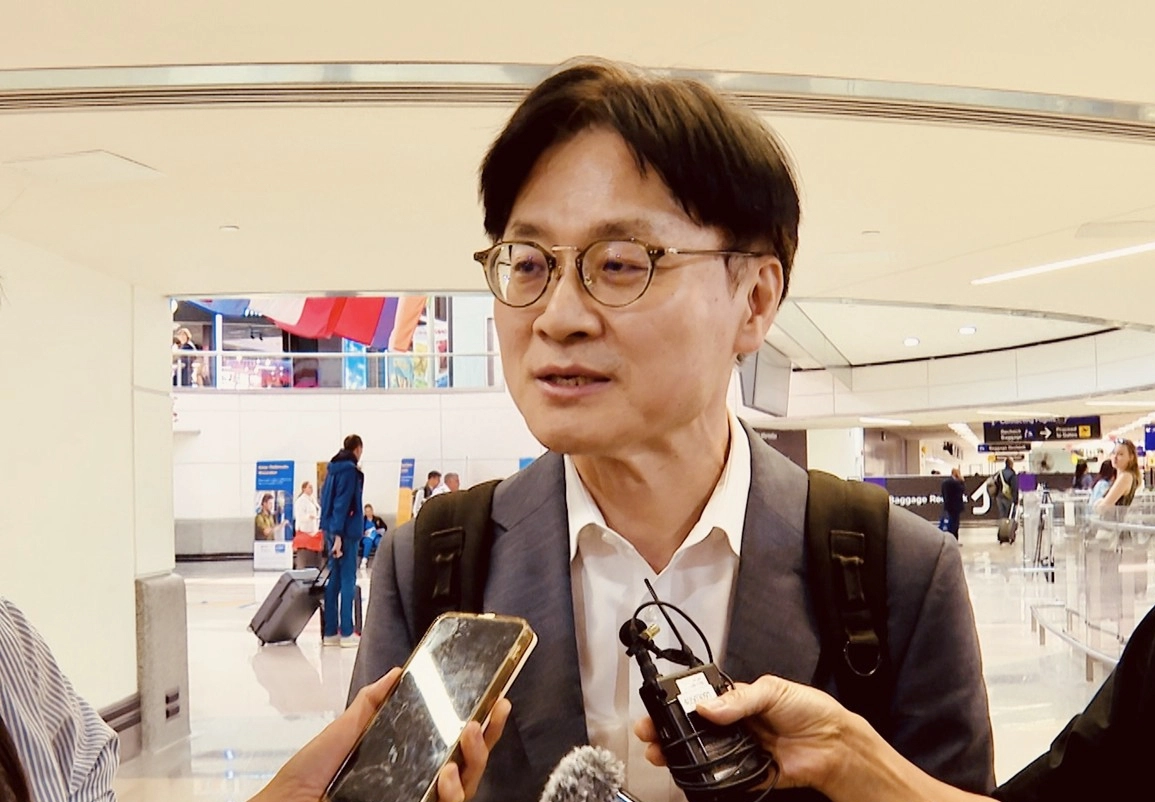 미국 도착한 김정관 산업장관