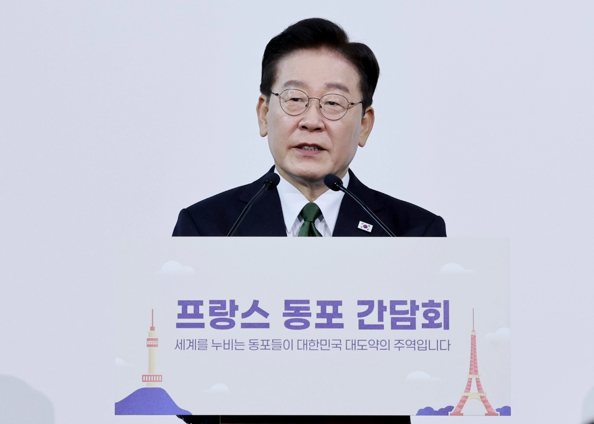 동포 오찬 간담회 인사말하는 이재명 대통령