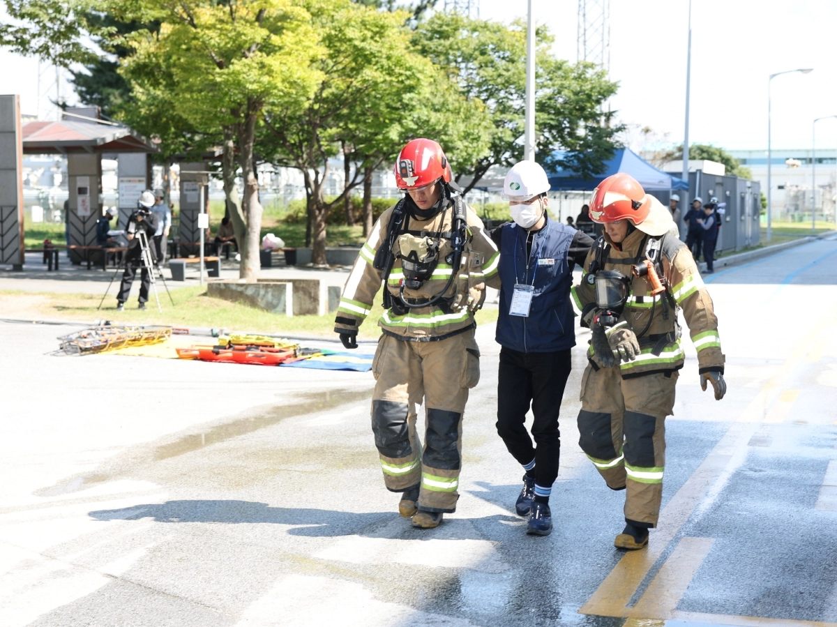 경북 울진군 한국수력원자력 한울원자력본부에서 진행된 재난대응 안전한국훈련. 한울본부 제공