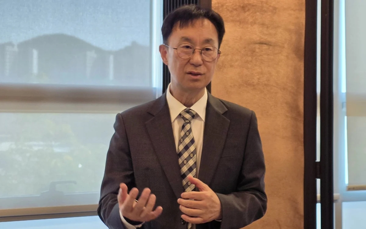 임재만 국토연구원장이 15일 기자간담회를 열고 모두발언을 하고 있다. 국토교통부 출입기자단 제공
