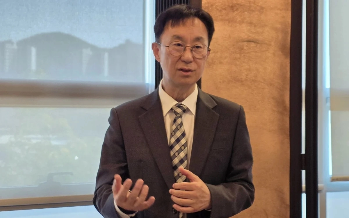 임재만 국토연구원장이 15일 기자간담회를 열고 모두발언을 하고 있다. 국토교통부 출입기자단 제공