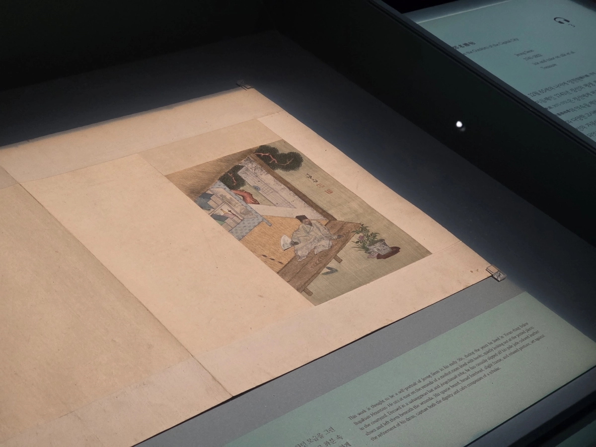 대구간송미술관이 15일 겸재 정선 탄생 350주년 기념 특별전 ‘겸재 정선 - 조선의 눈으로 조선을 그리다’ 기자간담회에서 사전 공개된  ‘경교명승첩’ 상권의 첫 작품 ‘독서여가도’. 2026. 9. 15. 대구 민경석 기자