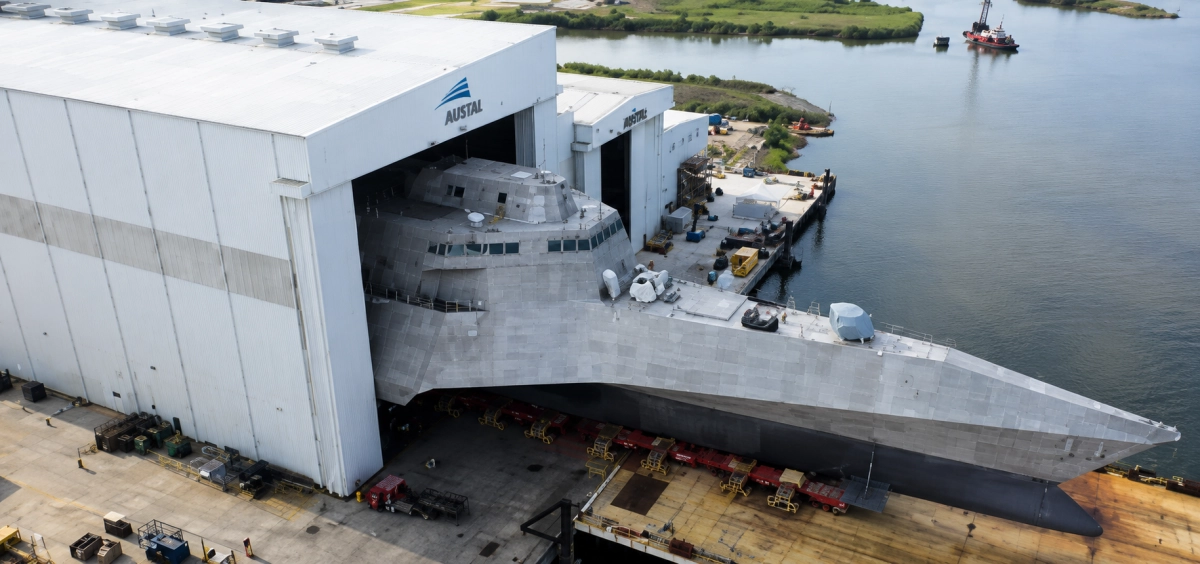 한화그룹이 지분 투자를 단행한 호주 조선·방산기업 오스탈(Austal)의 미국 앨라배마주 모빌 조선소 모습. 오스탈 제공