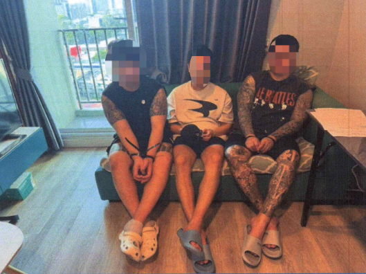 태국 파타야의 한 리조트에서 검거된 노쇼 사기 일당들. 서울경찰청 제공