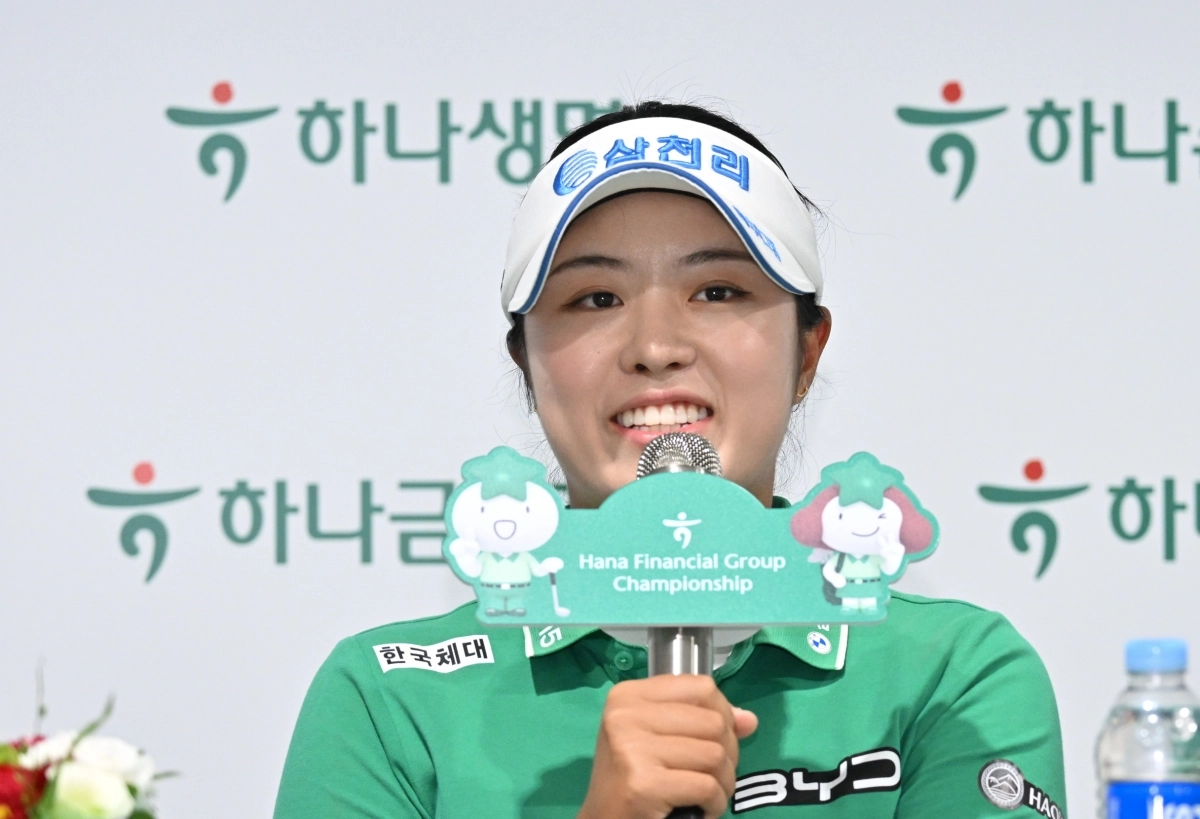 기자회견하는 서교림. KLPGA 제공.