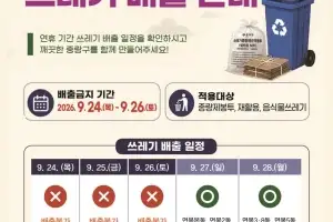추석 연휴…중랑구, ‘쓰레기 배출’ 중단 기간 확인하자
