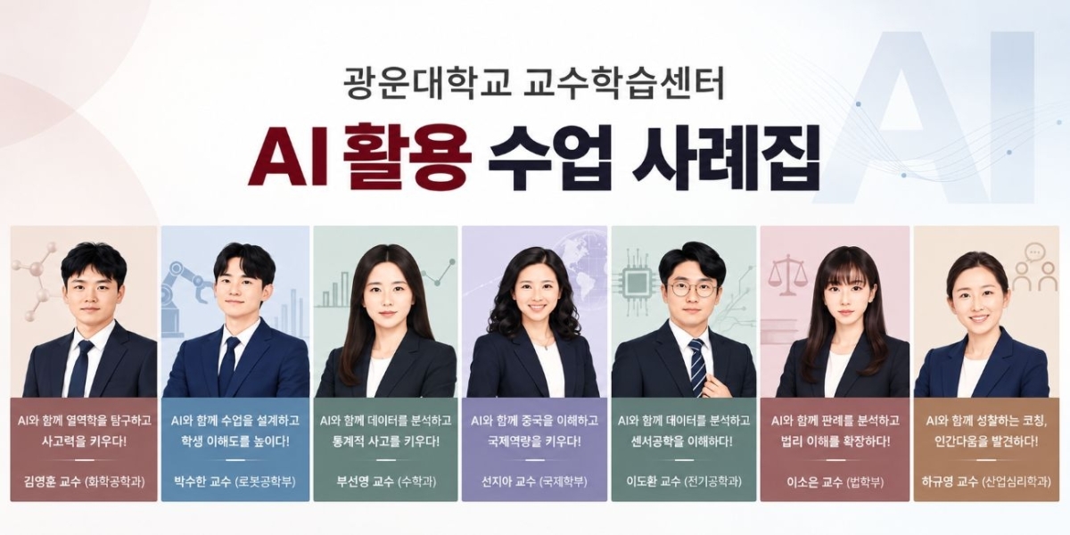 광운대학교가 ‘2026학년도 1학기 AI 활용 수업 사례 공모’를 통해 발굴한 7건의 AI 활용 수업 사례를 웹사이트를 통해 공개했다. 광운대 제공