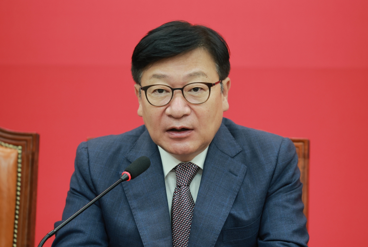 국민의힘 최고위원회의, 발언하는 정점식 원내대표
