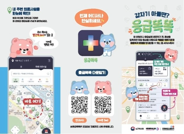 응급똑똑 앱 홍보 리플릿. 제주도 제공