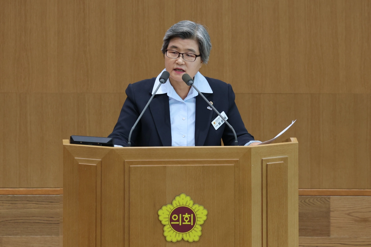 ▲최순자 의원이 18일 열린 제393회 임시회 제4차 본회의에서 5분 자유발언을 진행하고 있다. (사진=경기도의회)