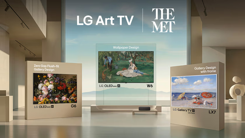 ‘아트 TV’ 시장 경쟁이 치열해지고 있는 가운데 LG전자가 ‘LG 올레드 에보 AI G6’와 ‘LG 시그니처 올레드 W’ 등을 통해 ‘LG 갤러리 플러스’에서 미국 뉴욕 메트로폴리탄 미술관의 명화를 보여 주고 있는 모습. LG전자 제공
