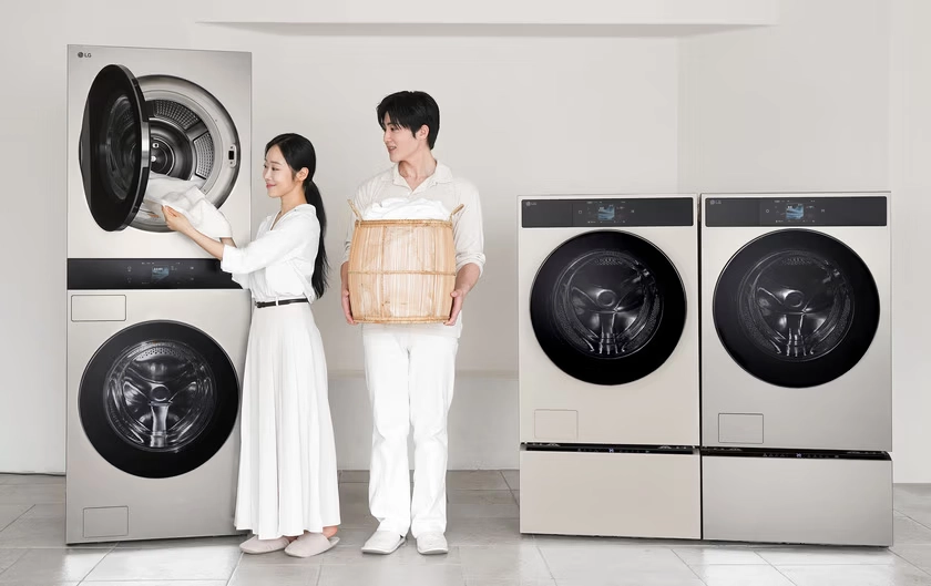 ‘LG 트롬 AI 오브제컬렉션 워시타워’와 ‘LG 트롬 AI 오브제컬렉션 워시콤보’ . LG 전자 제공