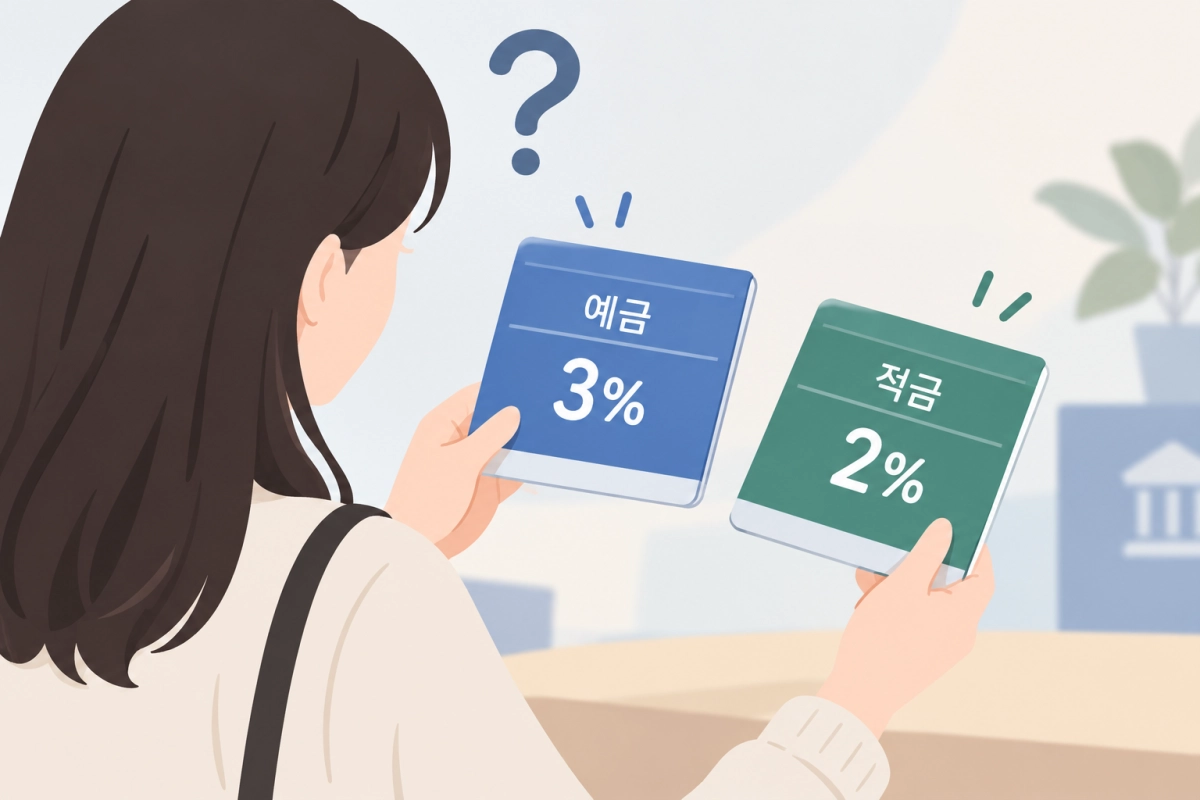 예금금리보다 낮은 적금금리. 인공지능(AI) 생성 이미지