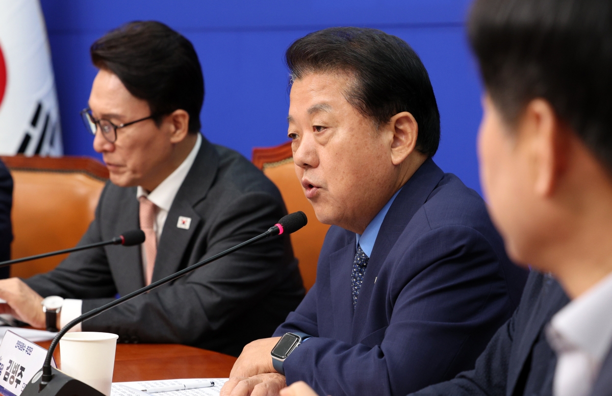 김병주 더불어민주당 전작권환수 추진단장이 22일 서울 여의도 국회에서 열린 전작권환수추진단 출범식에서 발언하고 있다. 2026.09.22. 연합뉴스