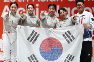 한국 펜싱 여자 사브르, 8년 만에 아시안게임 단체전 금메달