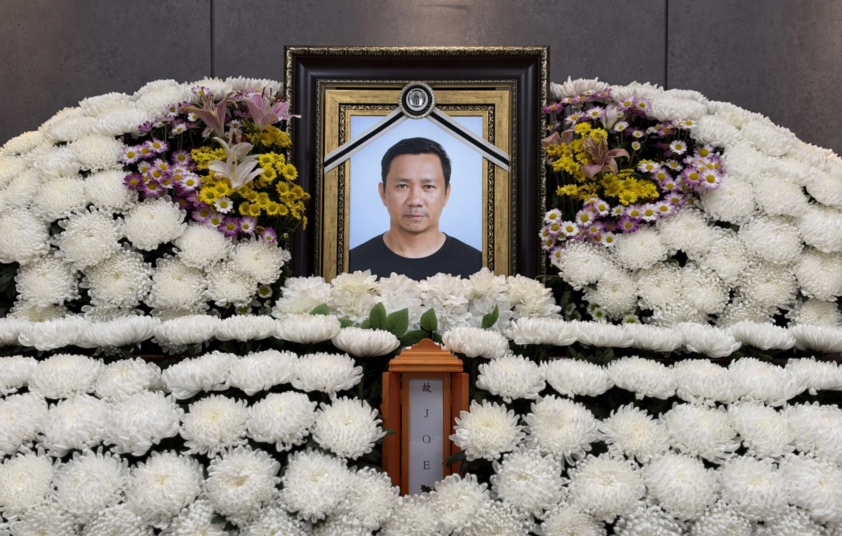 지난 27일 충남 천안시의 한 장례식장에 마련돼 있는 필리핀 이주노동자 조이 칸토(47)의 빈소 모습. 조이는 지난달 28일 천안 대원산업 화재·폭발로 숨졌다. 천안 정회하 기자