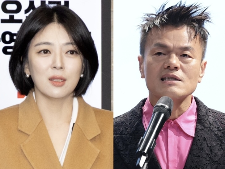 배현진 국민의힘 의원(왼쪽)과 박진영 대중문화교류위원회 공동위원장. 자료 : 뉴스1