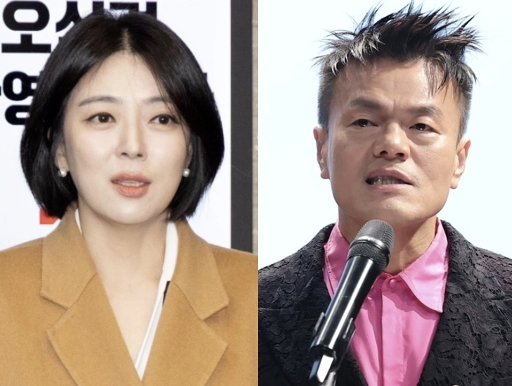 배현진 국민의힘 의원(왼쪽)과 박진영 대중문화교류위원회 공동위원장. 자료 : 뉴스1