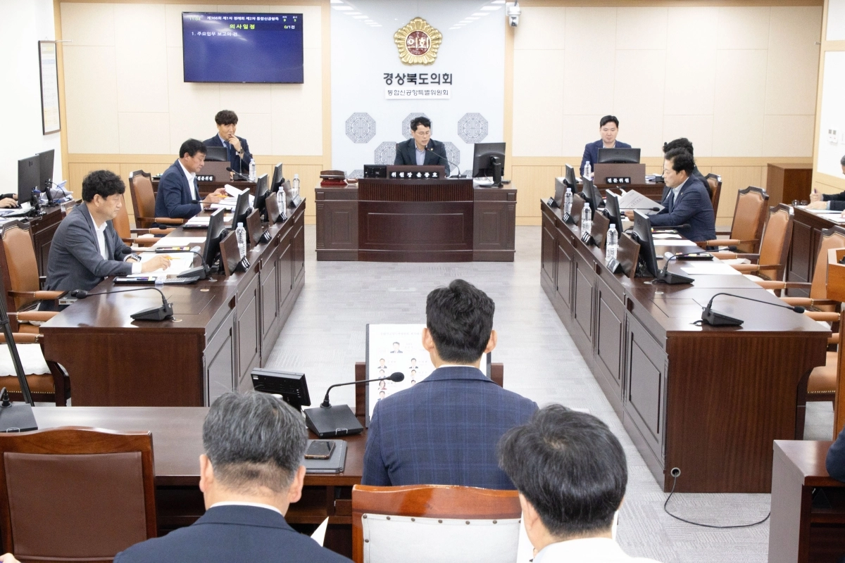 경북도의회 통합신공항특별위원회(위원장 윤종호) 회의 전경. 경북도의회 제공