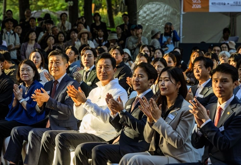 지난 1일 매헌시민의숲 숲속무대에서 열린 ‘2026 매헌시민의숲 서울국제정원박람회 개막식’. 서울시의회 제공