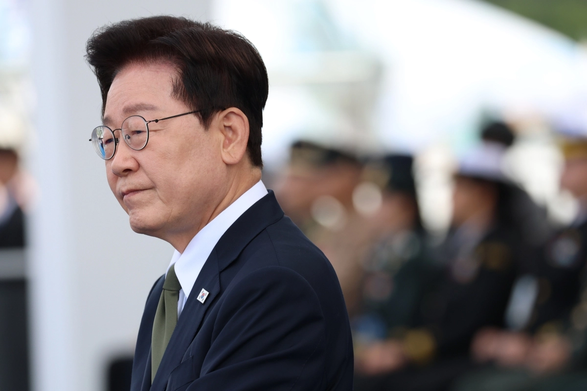 이재명 대통령이 1일 충남 계룡대에서 열린 제78주년 국군의 날 기념행사에서 기념사를 하고 있다. 2026.10.1 연합뉴스