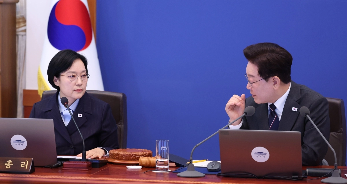 이재명 대통령과 한성숙 국무총리