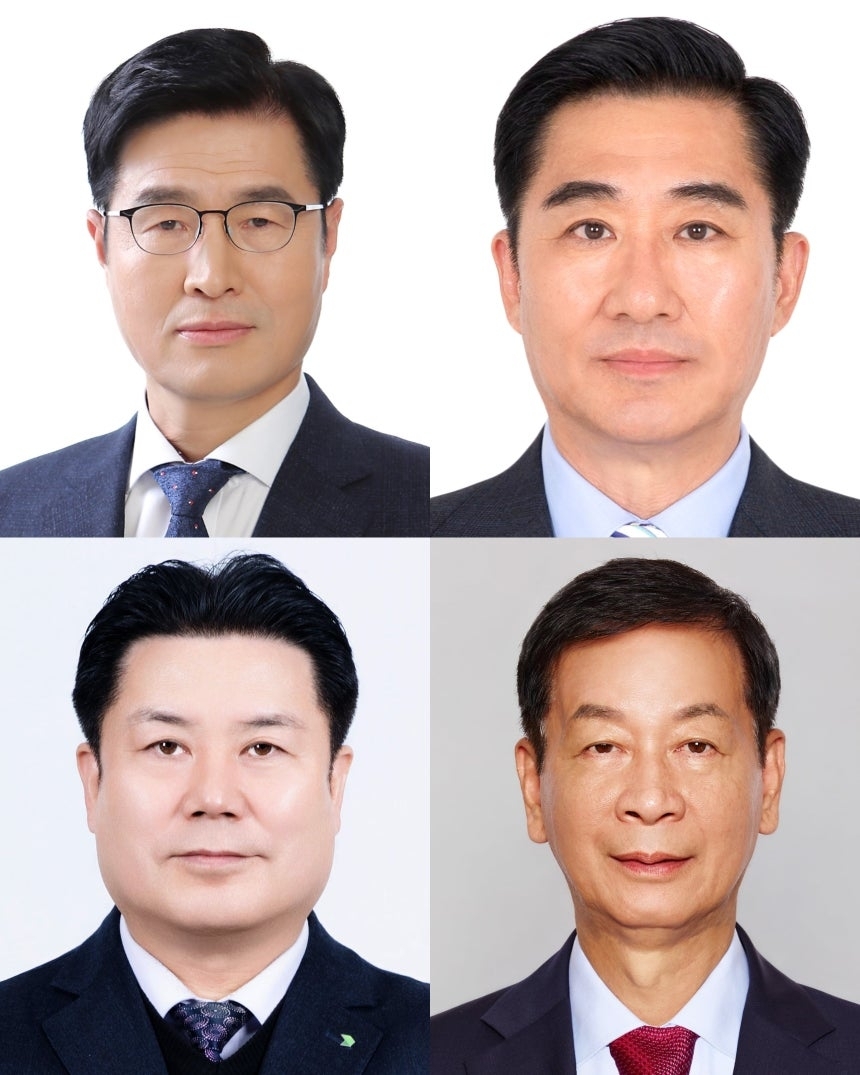 왼쪽 위부터 시계 방향으로 이상균 HD현대중공업 조선 총괄 부회장, 조민수 HD현대중공업 안전총괄 대표이사 사장, 박찬혁 HD현대사이트솔루션 사장, 한주석 HD현대중공업 사장. HD현대 제공