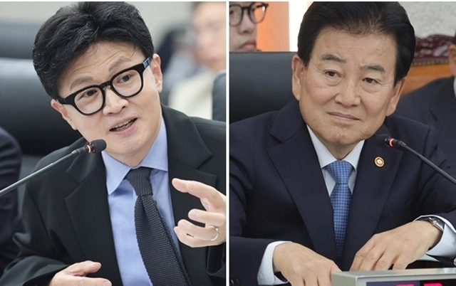 정동영 통일부 장관이 7일 서울 종로구 남북회담본부에서 열린 외교통일위원회 국정감사에서 한동훈 무소속 의원의 질의를 듣고 있다. 2026.10.7 연합뉴스