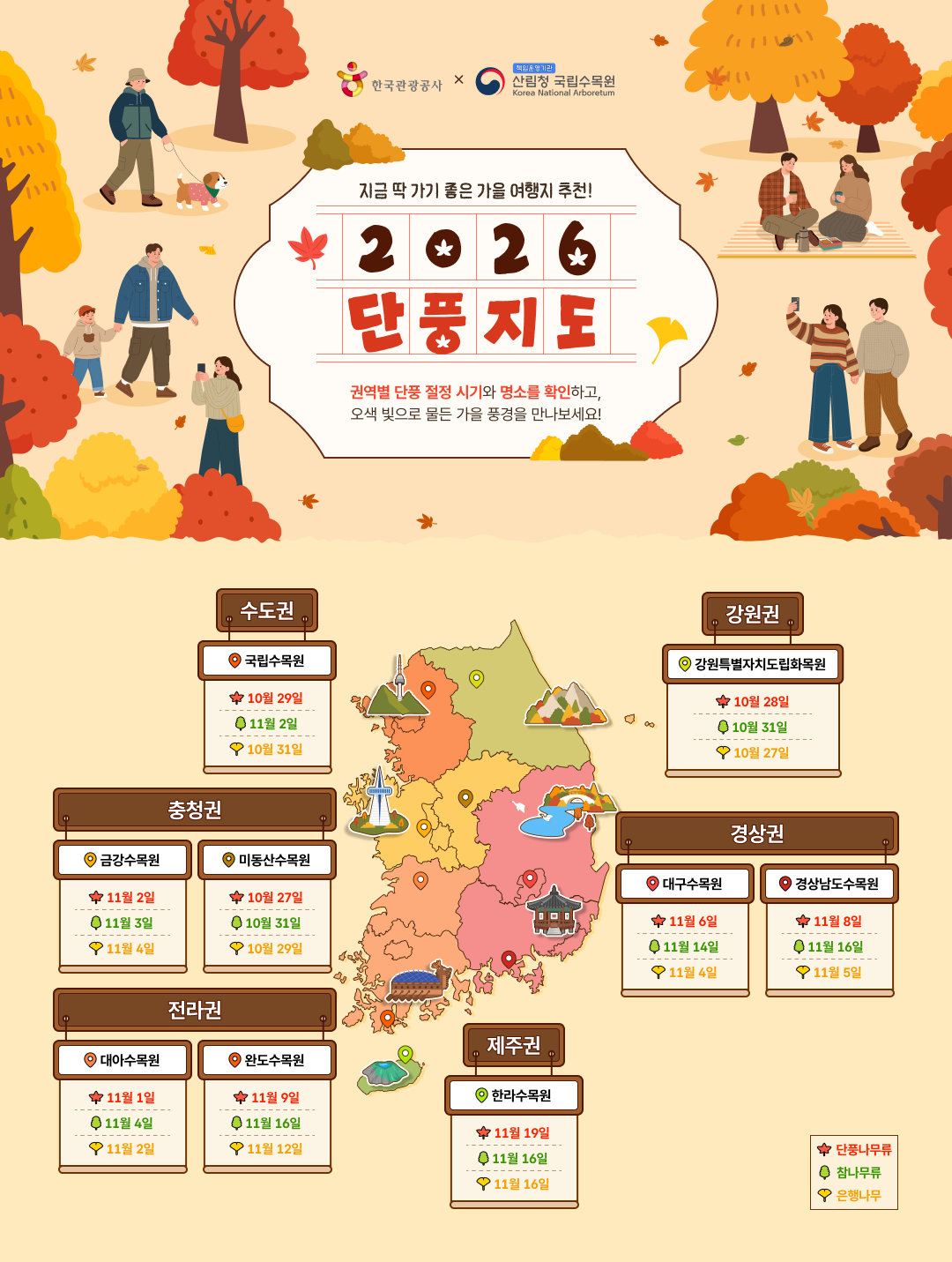 2026 단풍지도 이미지. 한국관광공사 제공