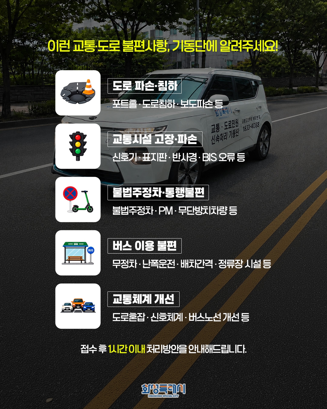 화성시 신속기동단 운영안내 카드 뉴스