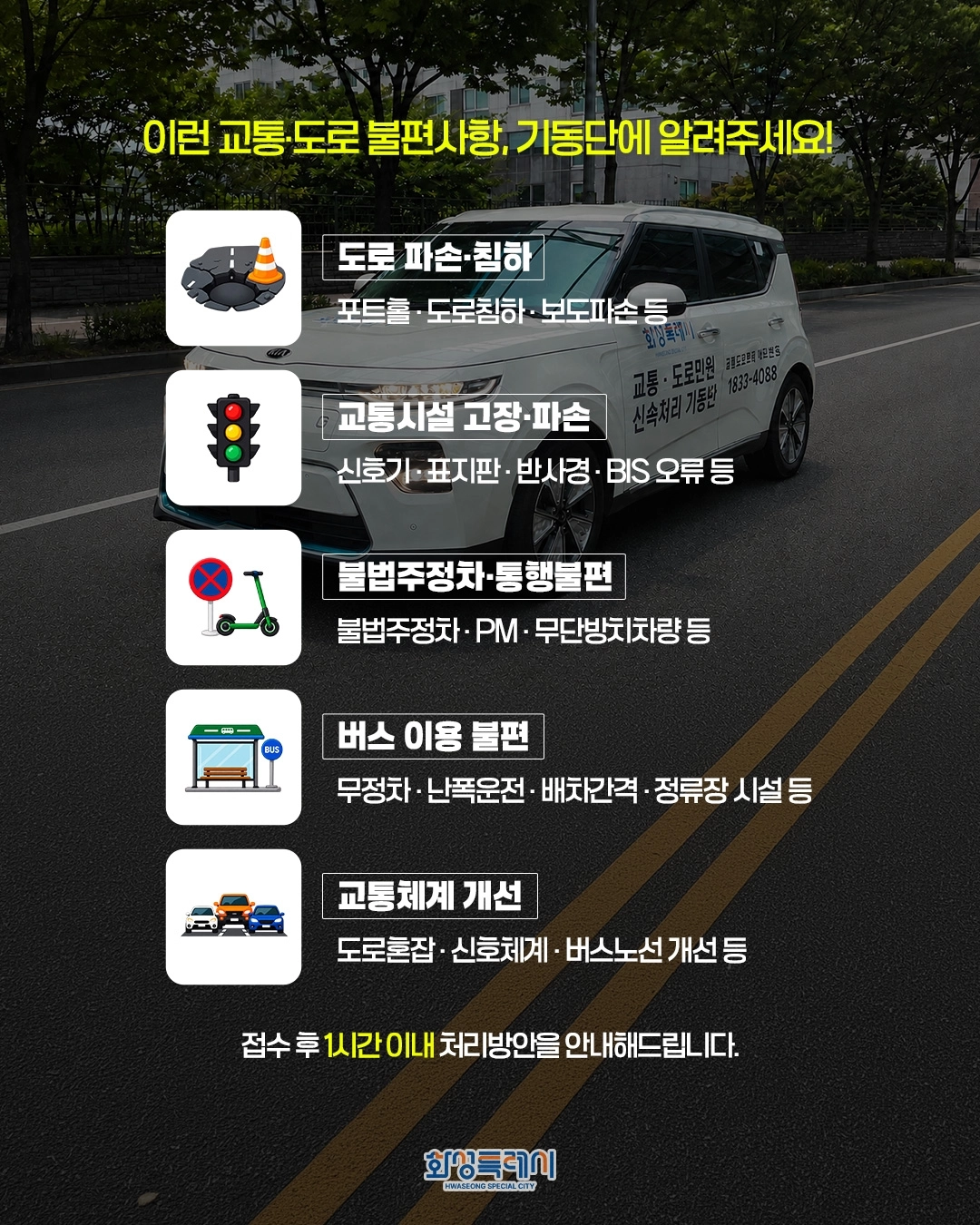 화성시 신속기동단 운영안내 카드 뉴스