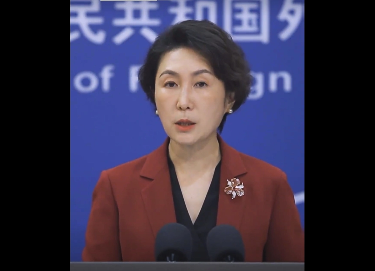 마오닝 중국 외교부 대변인이 8일 정례브리핑을 열고 있다. 위챗 캡처